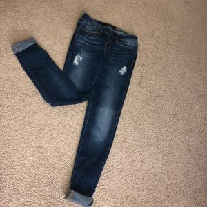Blue slightly ripped jeans